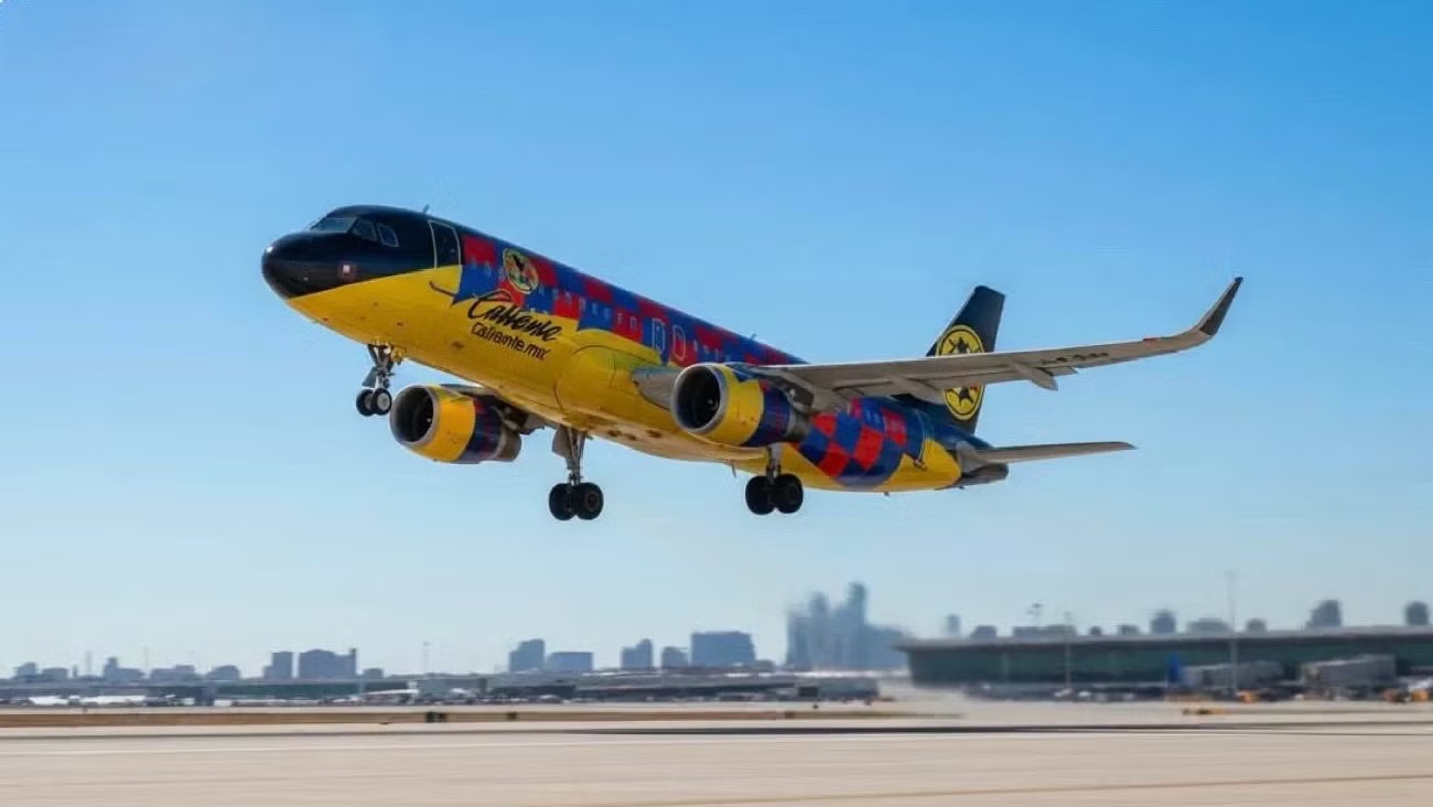 ¡De lujo! América estrena su propio avión personalizado