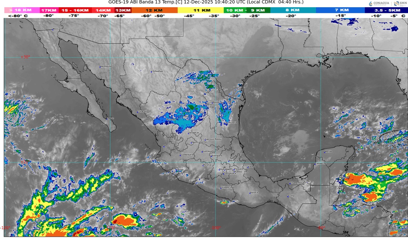 Se aproxima un frente frío a la frontera norte de México
