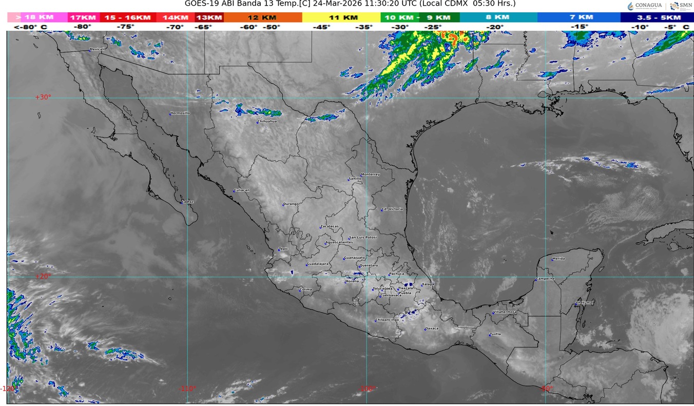Pronostica lluvias en el noreste, occidente, centro, oriente y sur del territorio mexicano