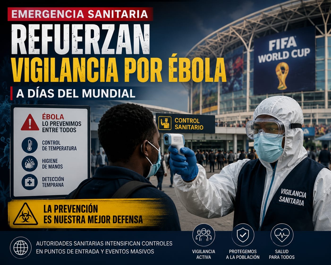 Emergencia sanitaria: refuerzan vigilancia por ébola a días del Mundial 2026