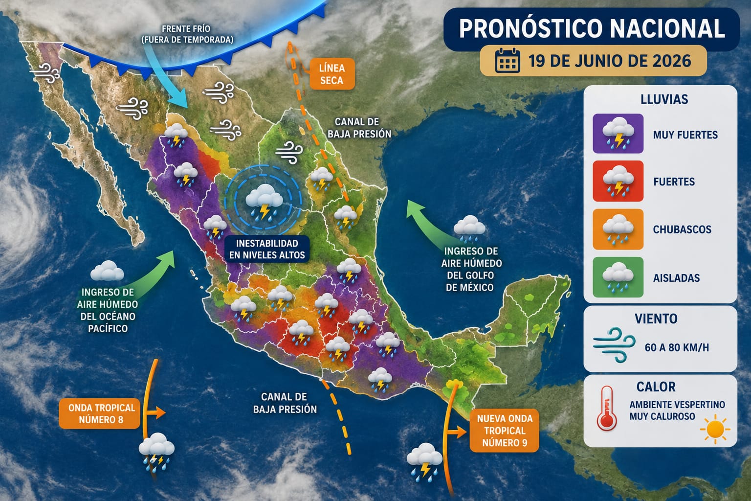La nueva onda tropical número 9 se desplazará al sur de la península de Yucatán